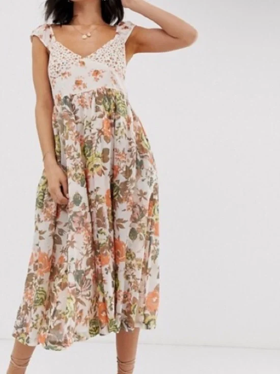 Free People Love You Floral Midi Dress XS - Picture 15 of 15